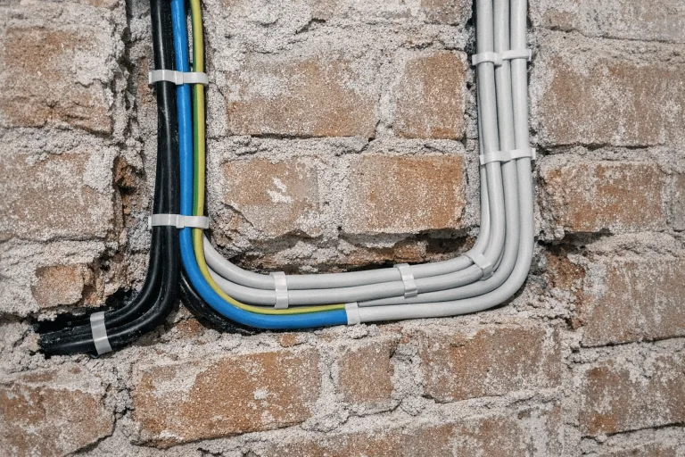 Sorgfältige Leitungsverlegung in der Wand