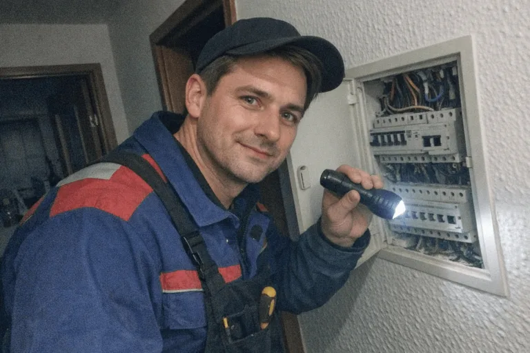 Techniker beim schnellen Notdienst-Einsatz